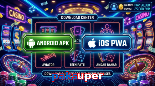 Main screen of Paksuper download page for PK players