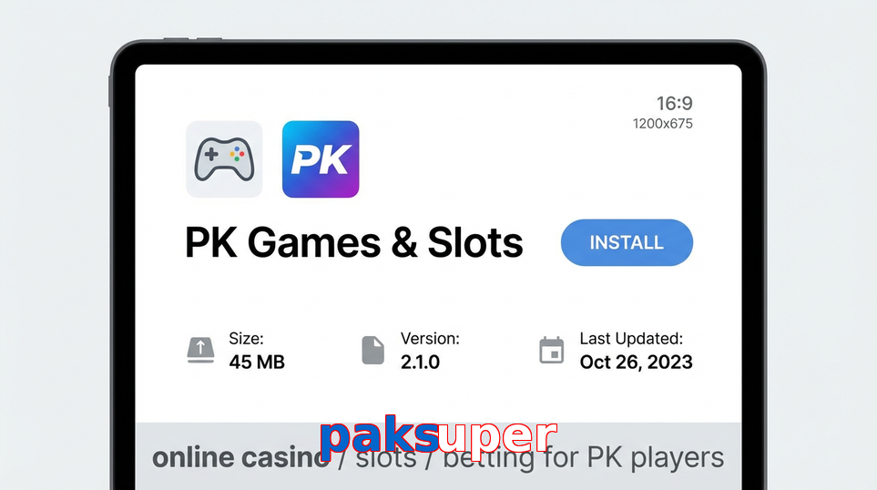 Game list for Paksuper gameapk section